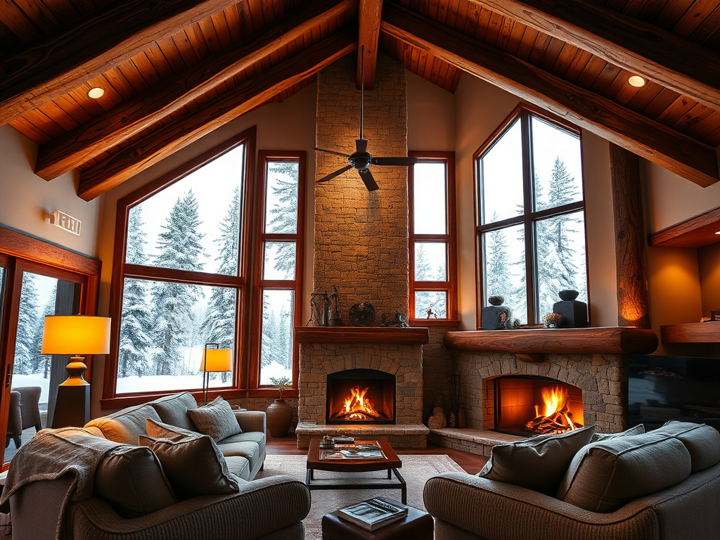 Warm, energy-efficient Northern Arizona home interior in winter